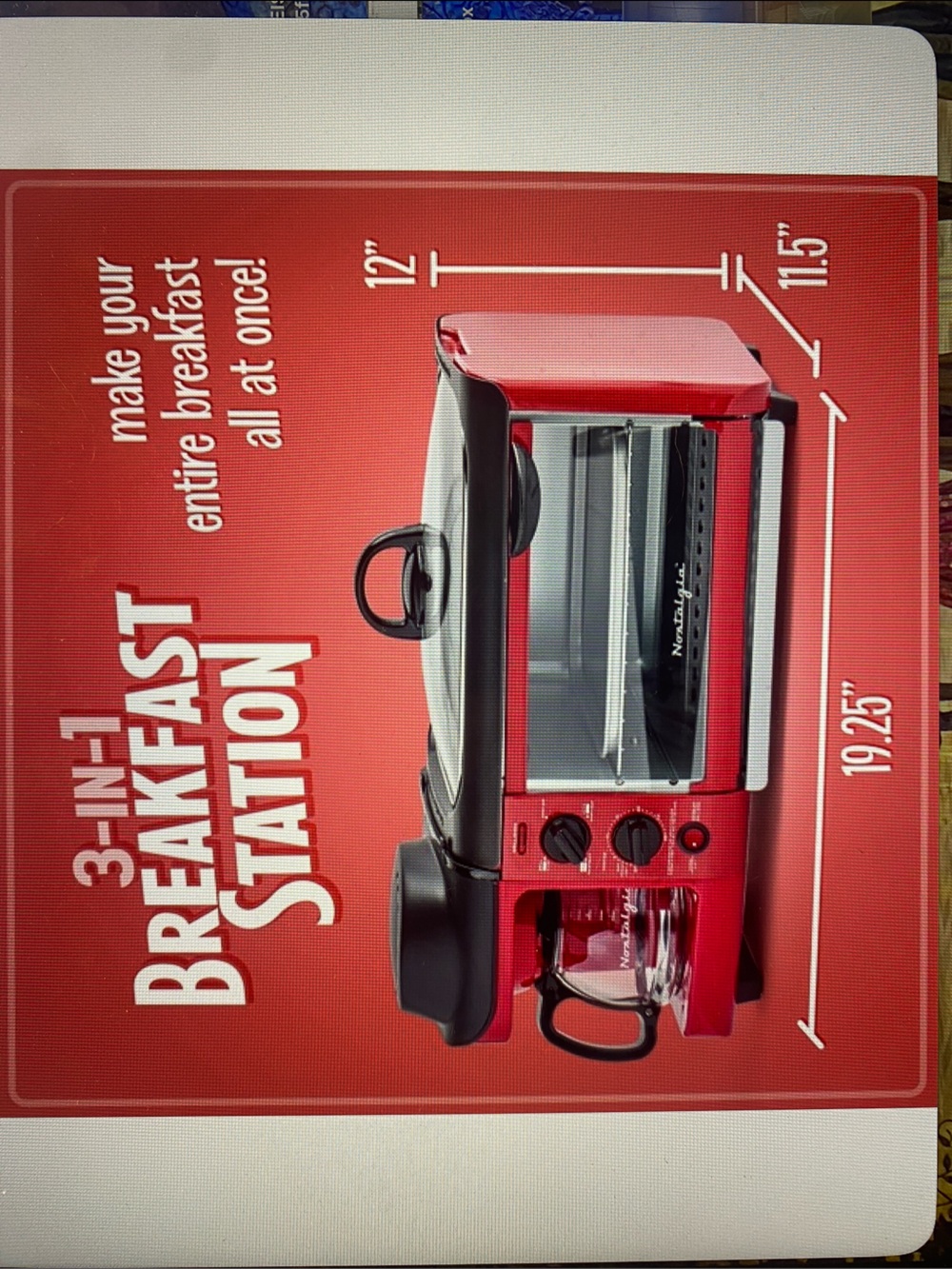 Nostalgia 3-in-1 Breakfast Station in Red and Black